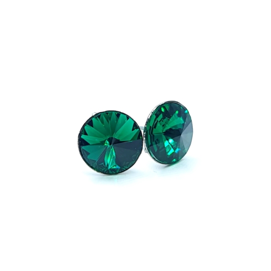 Rivoli fülbevaló (8mm) Emerald (Sötétzöld)